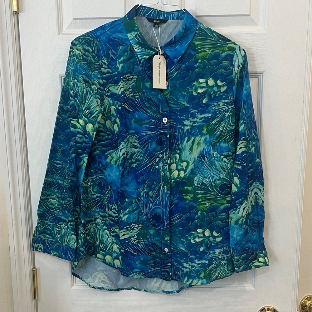 Women's Blue Green Blouse